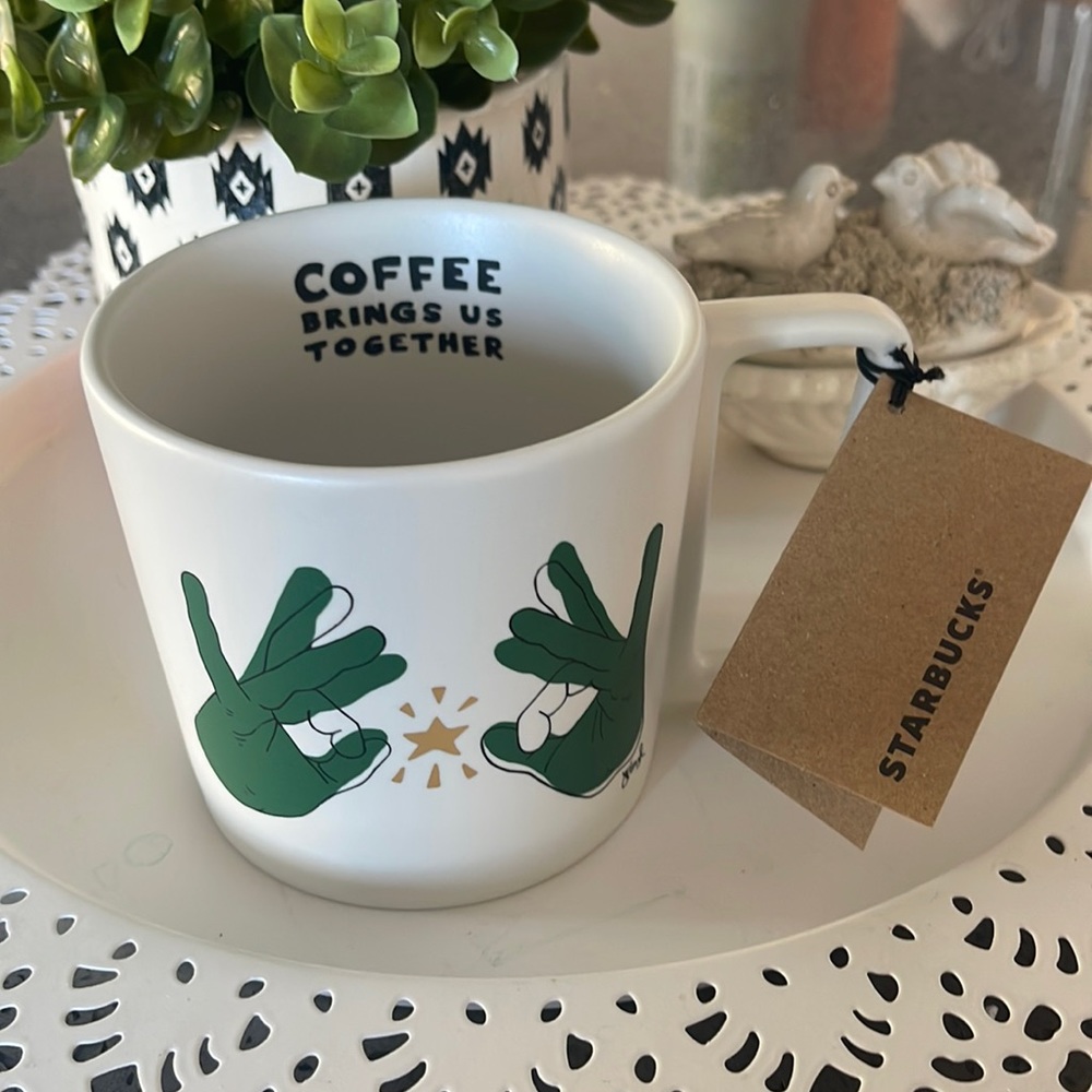 NWT SB Jena Floyd Sign Language Mug 12oz Coffee Brings Us Together 2019 ⭐️⭐️